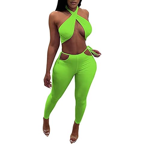 Women 2 Piece Outfits Tracksuit Set - Casual Sweatsuits Short Sleeve Crop Top High Waist Stacked Pants Jogging Jumpsuits - - Small Cover
