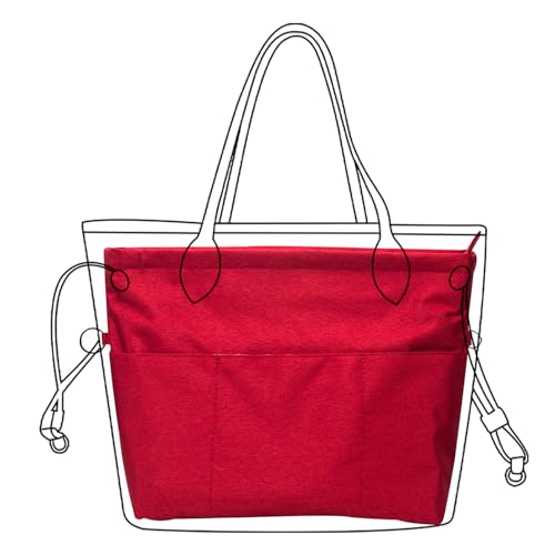 Lckaey Organizador de bolsa de nylon premium para bolsa de mão Neverfull para organizadores longchamp e goyard 3097Red-G