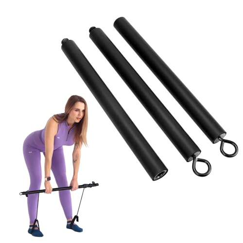 Barra de Pilates Barra,Osuter Barra de Bandas de Resistencia Portátil 100 cm,Barra Gimnasio de Gomas Elasticas Fitness Pilates,para Yoga...