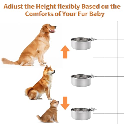 Stainless Steel Pet Crate Bowl with 2 Bolt Holder - Dog Cat Parrot Bird Food and Water Bowl (16 * 6cm) - Image 5