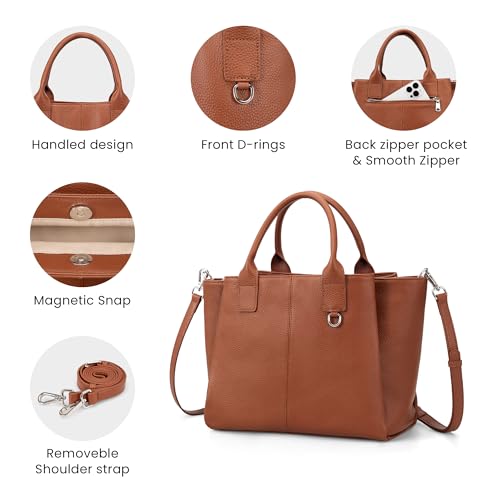 Bolso Satchel de Cuero Genuino para Mujer miniatura 6