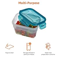 Amazon Basics Gefrierbehälter im Set, mit Deckel, luftdicht, auslaufsicher, stapelbar, für Kühlschrank/Gefriertruhe, BPA-frei, Kunststoff, mikrowellen- und spülmaschinenfest, 3 x 1 liter, farblos – Ansicht 4