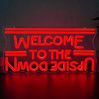 Letrero de neón regulable con texto en inglés "Welcome To The