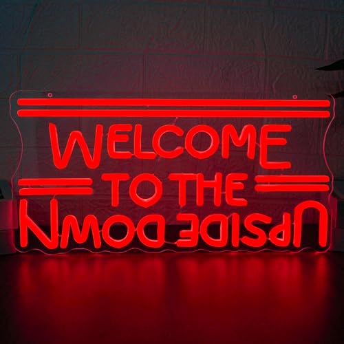 BMLOPZ Welcome To The Upside Down Neon Sign Dimmable Neon Lights for Wall Dcor USB Powered LED sign for Bedroom Game Room Man Cave Great Gift for Birthday christmas etc;(16.4 * 8.3 inches)