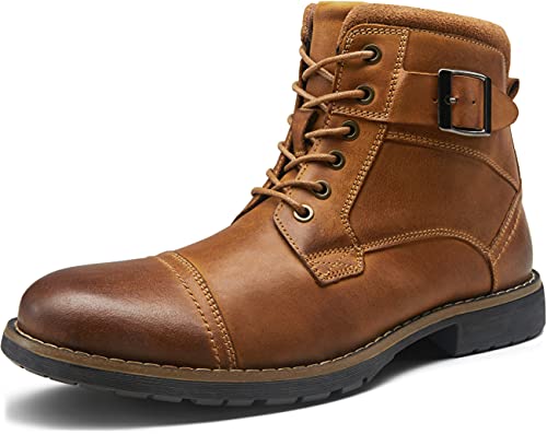 Vostey men's leather boots for casual and combat wear