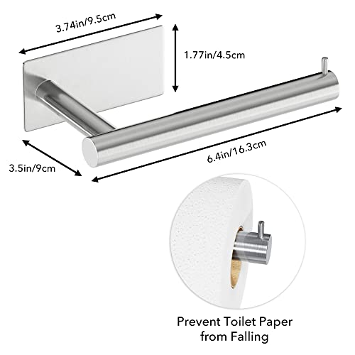 Susswiff Self-Adhesive Toilet Paper Holder Brushed Nickel, Premium Stainless Steel Toilet Roll Holder Wall Mounted, No Drilling Toilet Tissues Holder For Bathroom, Kitchen, Washroom, Rv #TOP3