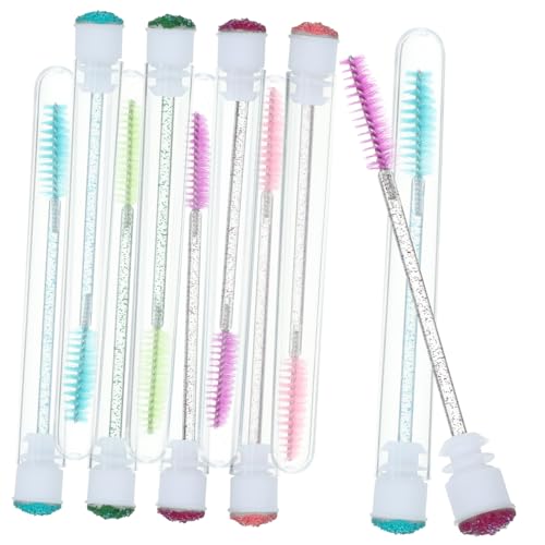 IWOWHERO 10pcs Eyelash Extension Supplies Kit Lash Brush Tube Easy to Use Eyebrow Applicator Assorted Colors Random Color