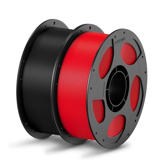 ⚡ ANYCUBIC PLA Filament 1.75mm Bundle, 3D Printing PLA Filament 1.75mm Dimensional Accuracy +/- 0.02mm, 1KG Reusable Spool (2.2 lbs), 2KG Black + Red