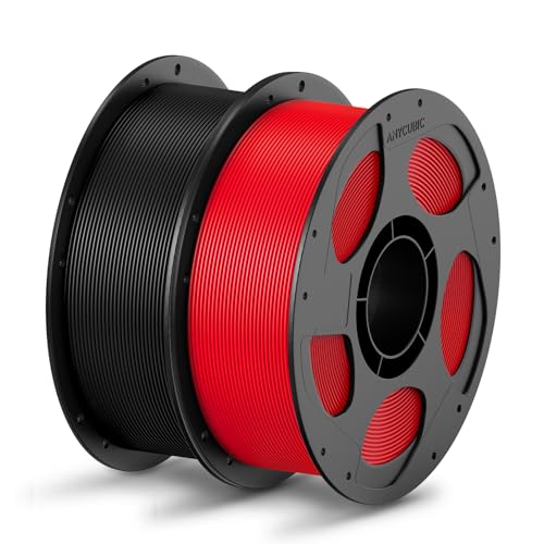 Image of ANYCUBIC PLA Filament 1.75mm Bundle, 3D Printing PLA Filament 1.75mm Dimensional Accuracy + /- 0.02mm, 1KG Reusable Spool (2.2 lbs), 2KG Black + Red