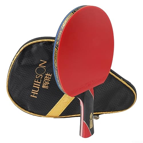 Bates de tenis de mesa, pala de ping pong profesional portátil individual con funda, raqueta de tenis de mesa para actividades familiares, escuela y club deportivo, mango largo