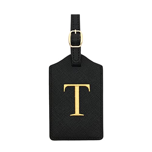 CHOIEO Luggage Tag PU Leather for Suitcase Baggage Handbag Travel Bag Label Suitcase Tag Suitcase Label Tag w. Name Card & Privacy Cover (T)