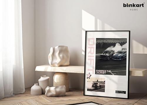 Image of BLINKART Nissan Silvia S15 CarFramed Posters Gift Items Boys Room Wall Decoration Bedroom Office Studio Synthetic Wood Frame & Acrylic Glass Ready to Hang - 18x12 Inch, (A4 Size) - CAR-110