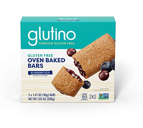 Glutino Gluten Free Oven Baked Bar, Blueberry Acai, Naturally Flavored, 5 Ct (Pack Of 12) #TOP22