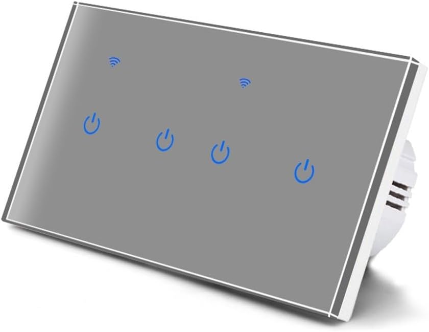 Sleek Glass Touch Panel for Smart Home Integration - 3 Gang Switch with Remote Control and Voice Compatibility(2 Gang)