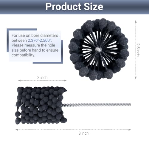 Image of Cylinder Hone, 240 Grit Silicon Carbide, 2 1 /2 inch (63.5mm) Diameter Ball Hone | for Hole Diameters 2 3 /8 inch - 2 1 /2 inch, Cylinder Engine Sanding Brush for Mild Steel, Stainless Steel and Cast Iron