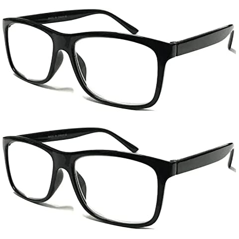 TWINKLE TWINKLE Big Lens Simple Plain Colourful Reading Glasses/Comfort Designed R140 (2 Pairs Black, 4.00 Magnification) Cover