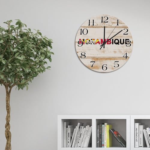 Horloge murale Mozambique 38cm vintage silencieuse de style campagne