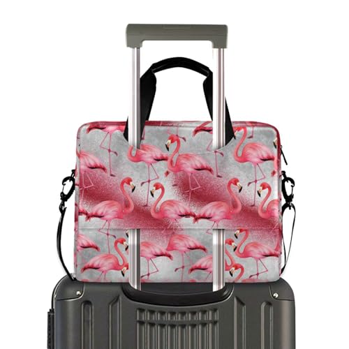 Funda para laptop portátil 15.6 pulg con correa y asa gris flamenco miniatura 4