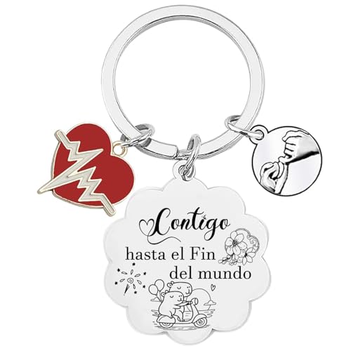 XQXQXZ Presente casal casal porta-chaves engraçado és o melhor que mapachau em espanhol para apaixonados e aniversário porta-chaves originais para oferecer presentes dia dos namorados, namorados, amor