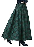 Herbst Winter Rock BININBOX Damen Kleid Falten Rock Woll Rock Tellerrock Lange Verdichter Rock Herbst Winter Skirt (L2(Länge 90cm/ Taille 67-91cm), Grün)