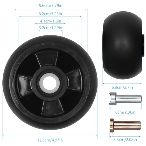 4 Pack Deck Gauge Wheel Kit for John Deere Lawn Tractors, Deck Lawn Mowers Wheel Replace Part - Compatible with 48", 54", 60", 62", 72" Decks - Replaces AM125172, AM124706, 210-300 - Image 3