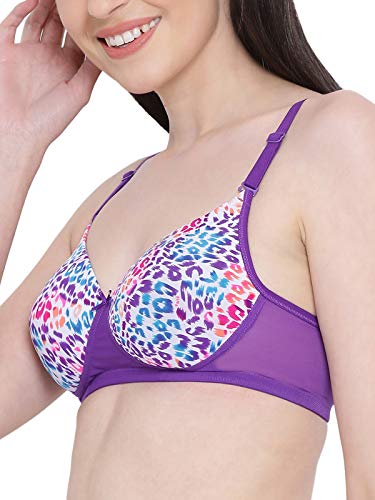 Image of Clovia Women's Polyamide Padded Non-Wired Full Cup Animal Print T-shirt Bra