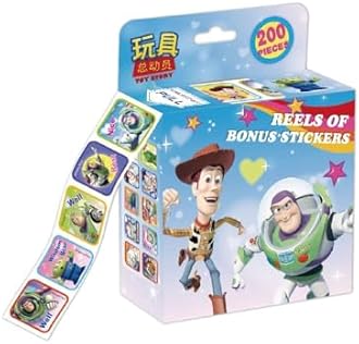 FEIFEI'S BOW 200pcs Kids Toddlers Princess Elsa Mickey Mouse Dinosaur Stickers Party Bag Fillers Boys Girls Teachers as Reward Craft Scrapbooking in Box Gift Set (Toy Story)