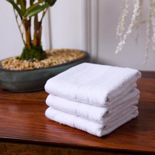 Image of Bamboo Soul Bamboo Face Towel | Ultra Absorbent & Super Soft | 30 x 30 cm - 550 GSM | Pack of 3 (White)