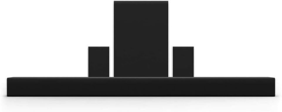VIZIO 5.1.2 Sound System components including sound bar, wireless subwoofer, and two satellite speakers.