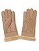 YISEVEN Men's Winter Shearling Sheepskin Leather Gloves Lambskin Thick Fur Warm Wool Lined for Cold Weather Dress Driving Work, Light Camel Size Large