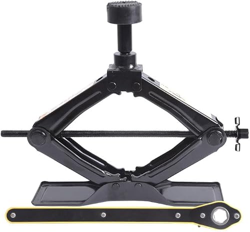 leadstand Wagenheber 1.8T, Scherenwagenheber mit Gummiauflage, für PKW SUV | Verdickte Stahlplatte | Echte Gummiauflage | 1.8T (1800 kg) | Arbeitssparende Ratsche | Für Reifenwechs