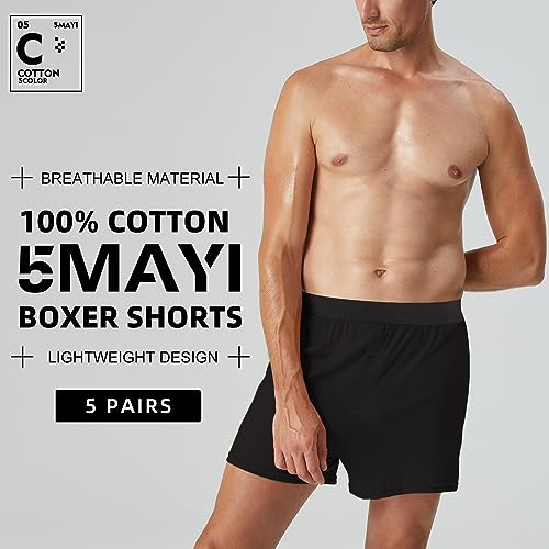 5Mayi Mens Boxers for Men Cotton Men's Underwear Boxer Shorts for Men Pack2
