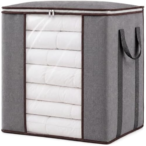Blanket Storage Bags 120L for Comforter Clothes Bedding Sheet Grey