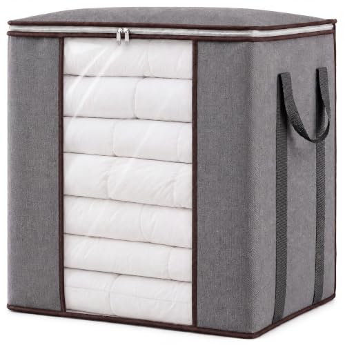 Blanket Storage Bags 120L for Comforter Clothes Bedding Sheet Grey