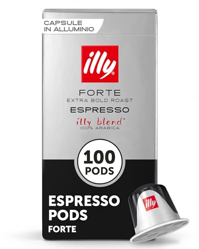 illy Espresso Compatible Capsules, Coffee Pods for Nespresso Original Line Machine, Forte Dark Roast, 100% Arabica, Premium Italian Coffee, Single Serve, 10 Count, 10 Pack