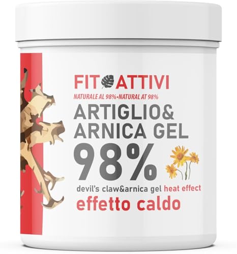 Artiglio Del Diavolo Forte e Arnica Per Cavalli Uso Umano Effetto Caldo Gel 550ml Crema Riscaldante Muscoli Sportiva Arnica Gel Forte per Massaggi Locali, con Canfora e Vitamina E, Made in Italy