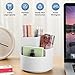EDENMS Desk Pencil Pen Holder, 3 Slots 360-Degree Spinning Organizers, Desktop Storage Stationery Supplies, Cute Cup Pot for Office, School, Art Supply, Kids - Gray