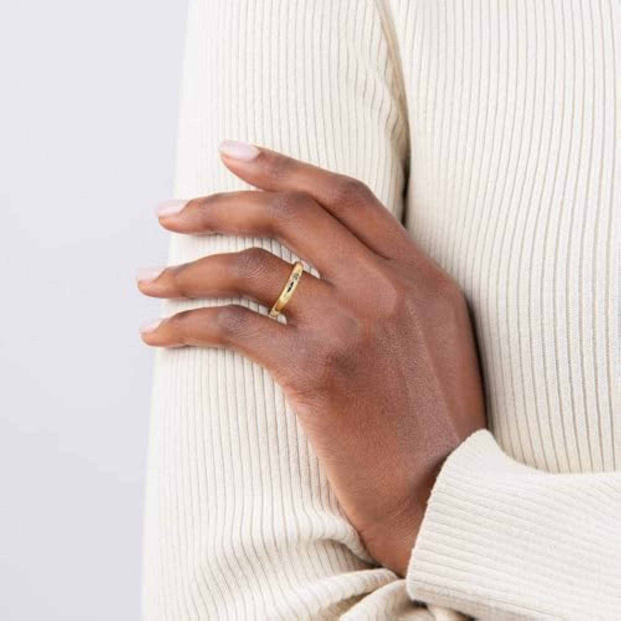Women's Single Stone Promise Band Ring, 925 Silver