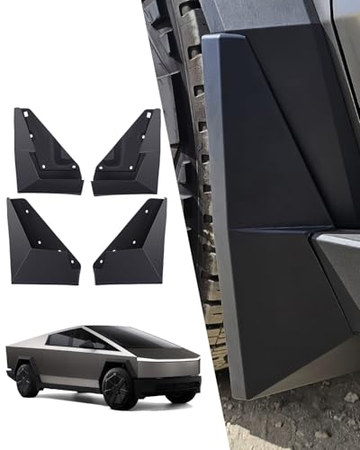 Image of Mud Flaps Compatible with Tesla Cybertruck 2024, No Drilling OEM Style ABS Front & Rear Mud Grards Fender Splash Guards for Cybertruck Accessories Set of 4