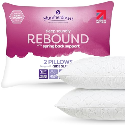Slumberdown Pillows 2 Pack Hotel Quality Firm Plump Hypoallergenic Pillows for Back & Side Sleepers Sleep Better. Feel Better