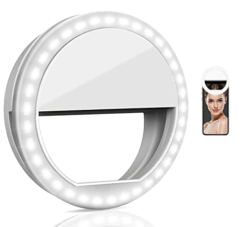 Selfie Ring Light, Portable Clip Selfie Light with 36 LED for Live Streaming, Zoom Meeting,Smart Phone,Laptop, Make up, 3 Lighting Mode