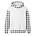 Girls Sweatshirt Tops with Hood Plaid Contrast Long Sleeve Casual Loose Fit Pullover Hoodies Fashion Hooded Sweatshirt Black
