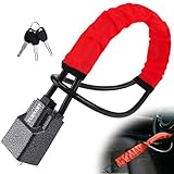 Turnart Lenkradkralle, Lenkradschloss für Auto, Wegfahrsperre, Universell Passend für die Meisten Fahrzeuge, Stabiles Schloss für LKW SUV Van Sicherheit Mit 3 Schlüsseln (Rot/Schwarz)
