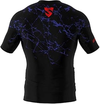 SMMASH Reaper Professioneel Rashguard MMA Heren korte mouw, Krav Maga, BJJ, UFC, Grappling, Compressie Top Gym Training, Ademend en Antibacterieel Materiaal, Gemaakt in de Europese Unie (L