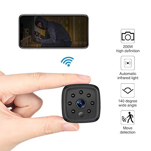 WiFi Camera,Ansteker 1080P Mini Portable Wireless WiFi Security Camera with IR Night Vision Motion Detection Nanny Cam Security Monitoring (Square)