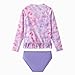 LIBREDGE Little Girls Rashguard Sets Swimwear 2-Pieces Long Sleeve Bathing Suit Swimsuit Sets Tie Dye/Pink 7Y
