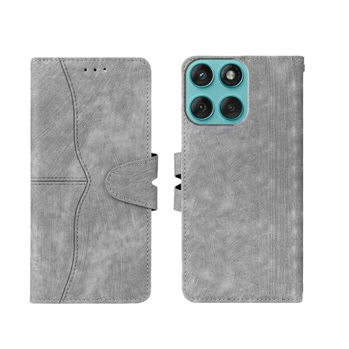 Image of amazon basics Moto Edge 60 Fusion 5G Flip Cover | Card Pockets Wallet & Stand | Flip Cover for Moto Edge 60 Fusion 5G (Gray)