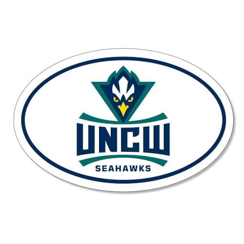UNC Wilmington Seahawks 6" White Oval Magnet