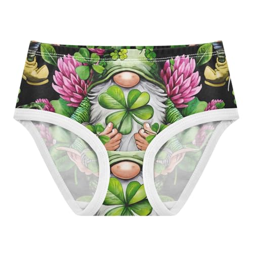 Whimsical Gnome Green Shamrock Panties Little Girl Girls Underwear Toddler Cotton Funny Kids Undies Briefs 2t