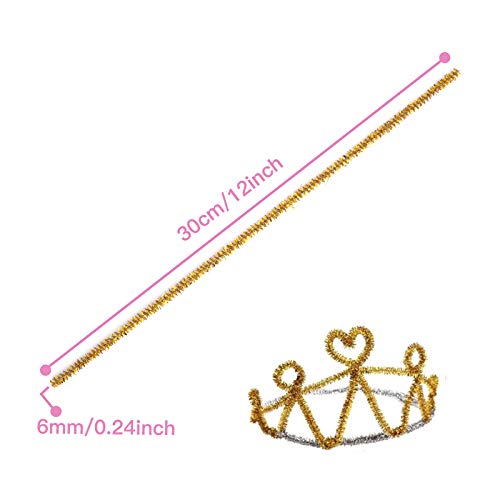 Cuttte Pipe Cleaners Craft Supplies - 300Pcs 10 Colors Glitter Pipe Cleaners Chenille Stems For Craft Kids Diy Art Supplies, Assorted Colors (6 Mm X 12 Inch) #TOP1